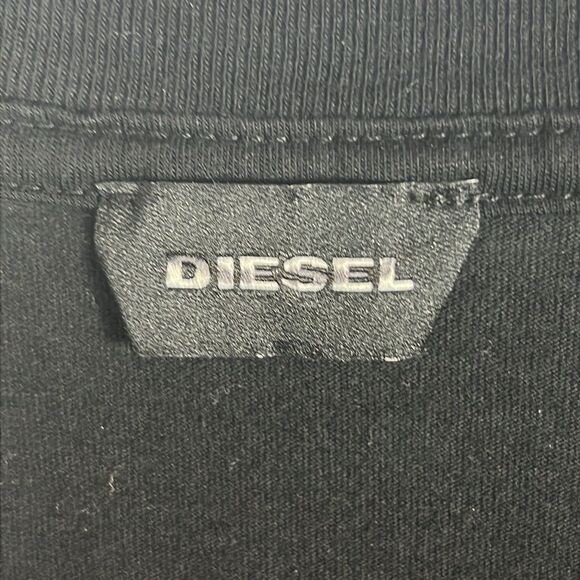 🔥🔥 DIESEL Brand EMBROIDERED Y2K Black Designer T-SHIRT - RARE - Men Sz Lg - GU - Picture 9 of 11